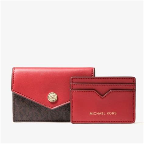 small logo and leather 3-in-1 card case michael kors|Small Logo Card Case .